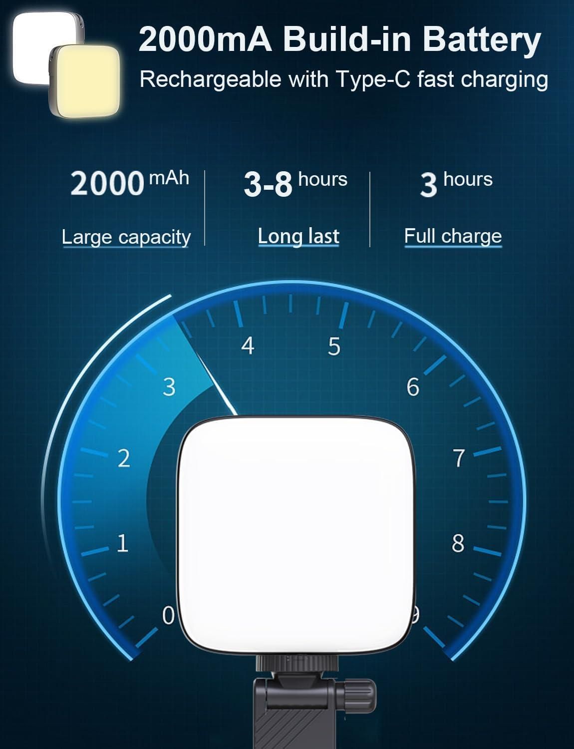 LED Video Light with Phone Holder Clip