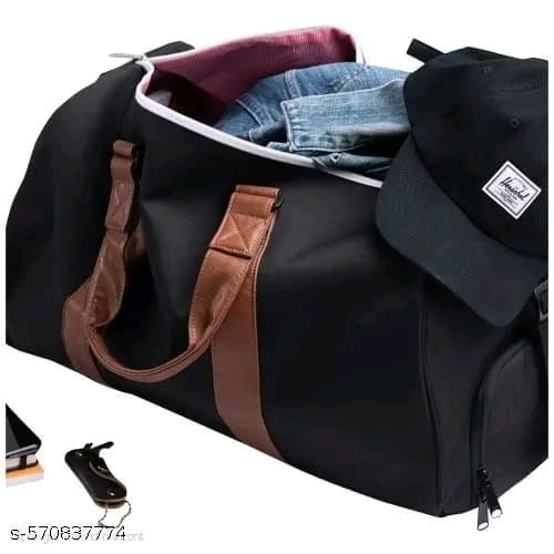 Premium Black duffle bags with saprate shoe compartment for Travel and Gym