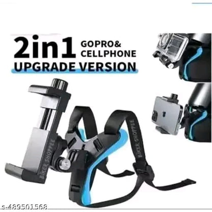 HELMET STRAP MOUNT WITHCELL PHONE HOLDER FOR MOTO VLOGGING