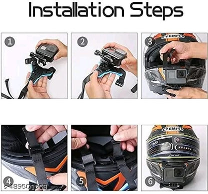 HELMET STRAP MOUNT WITHCELL PHONE HOLDER FOR MOTO VLOGGING