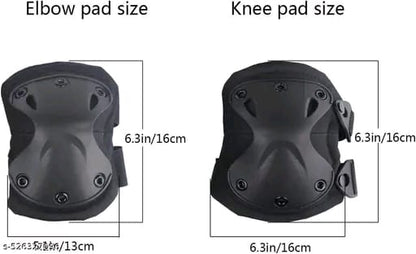 Tactical Knee and Elbow Pads - Professional Protective Pad Army Combat Outdoor Sports Safety Gear with Adjustable Straps