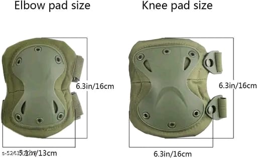 Tactical Knee and Elbow Pads - Professional Protective Pad Army Combat Outdoor Sports Safety Gear with Adjustable Straps
