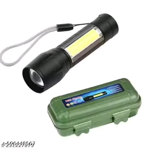 BRIGHT LIGHT Portable Aluminum COB Tactical Torch Waterproof LED USB Rechargeable Torch