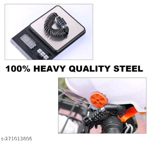 Motorcycle Helmet Lock Security 4 Digit Resettable Combination Coiling Cable Lock Bike Cable Lock Bicycle Lock