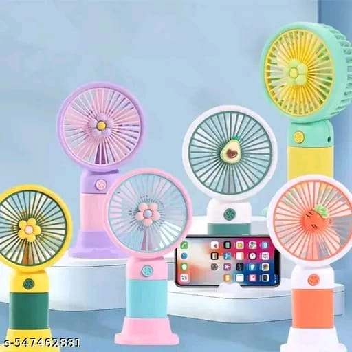 Whinsy Portable Mini Fan High Speed Mini Fan with Stand With Multi Colour Pack of 2