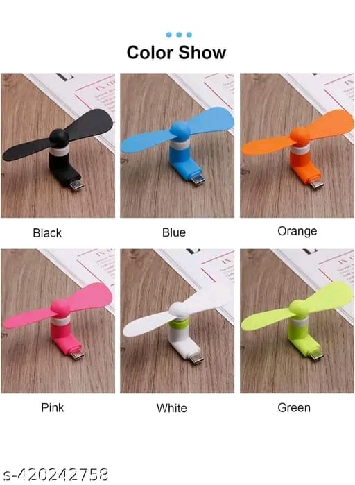 2 In1 Portable Handheld Electric Hand Micro Usb Mini Fan For Mobile